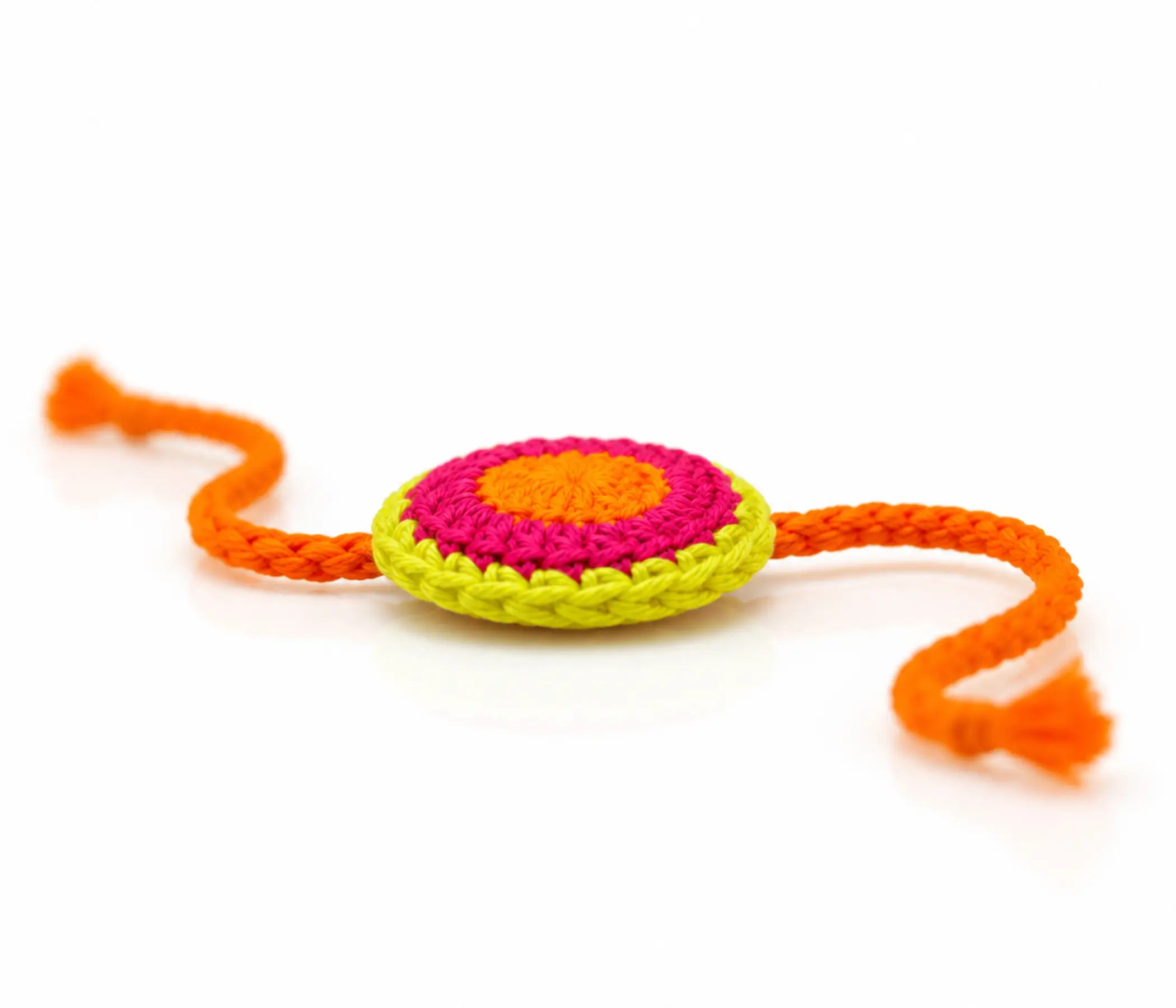 Sunburst Circular Handcrafted Crochet Rakhi for Raksha Bandhan